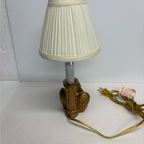 Vintage Gold Cherub Table Lamp With Pleated Shade Small - Picture 6 of 12